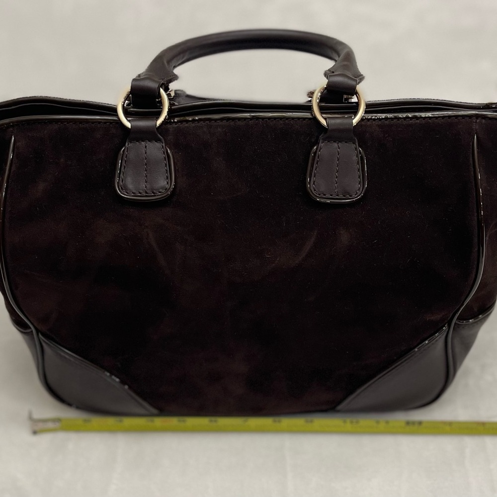 NEW Never Used - Tiffany & Co Italian Leather & Suede “Amelia” Espresso Zip Tote - Picture 2 of 11